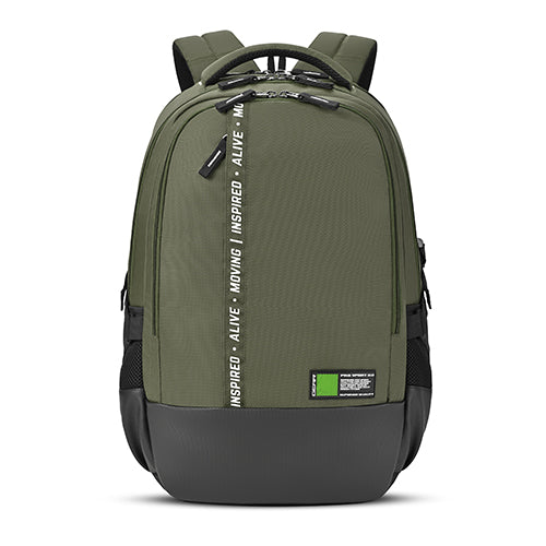 Gear Inspired 19/36L Large Water Resistant School Bag | Casual Backpack | Daypack | Travel Backpack | Kids Bag for Boys/Girls (Olive - Black)