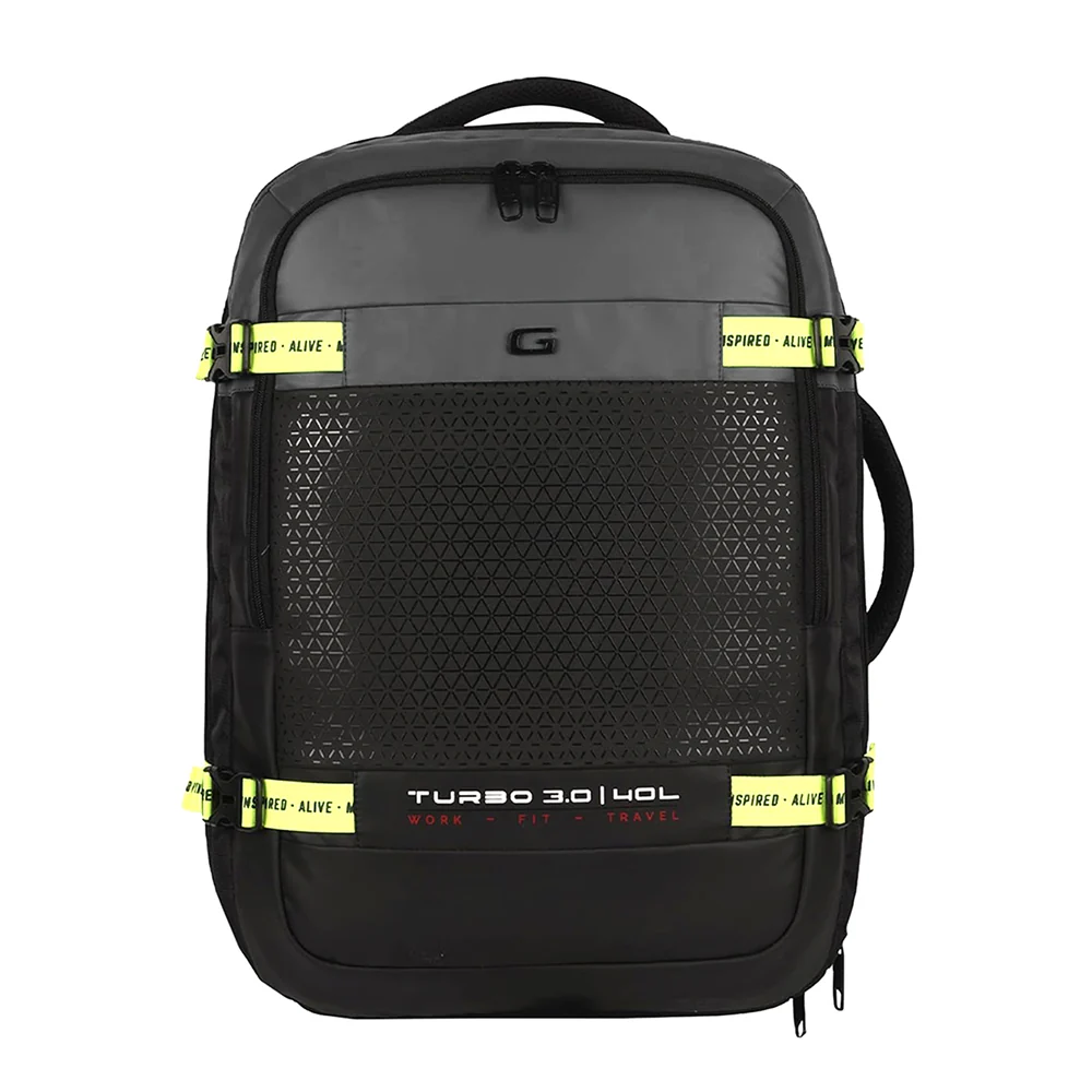 Turbo 3 anti theft faux leather with raincover 19/40L (Black-Grey)