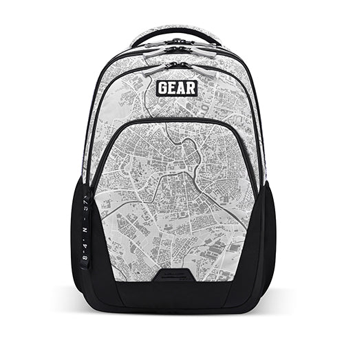 Gear Cityscape 19/40L Large Water Resistant School Bag | Casual Backpack | Daypack | Travel Backpack | Kids Bag for Boys/Girls (Grey - Black)