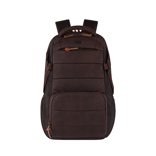 Gear Aspire 3 19/35L Faux Leather Large Water Resistant Laptop Backpack | Casual Backpack | Daypack | Travel Backpack | College Bag For Men/Women(Brown-Brown)