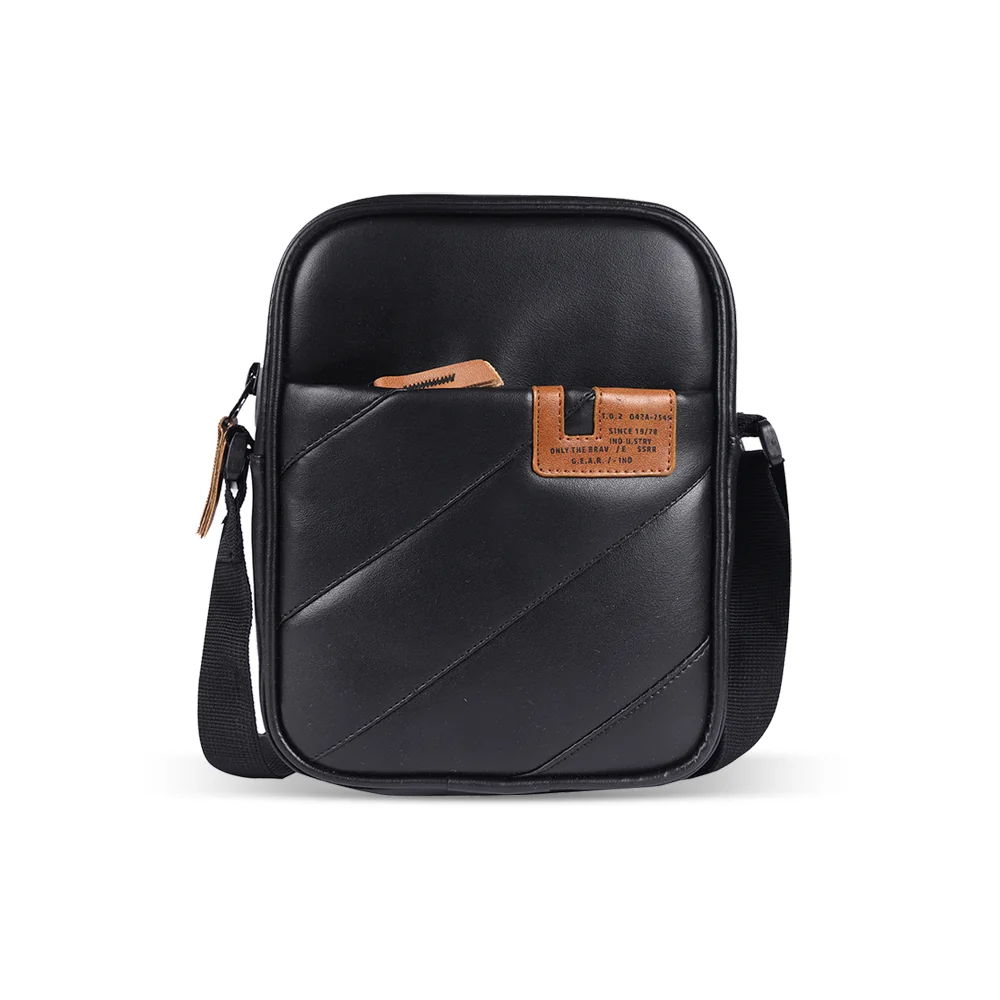 Gear Pleat Faux-Leather Messenger Sling 2 L Bag