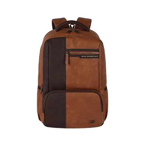 Gear Vintage 4 19/29L anti theft faux leather Medium Water Resistant Laptop Backpack/Casual Backpack/Daypack/Travel Backpack/College Bag For Men/Women(Tan-Brown)