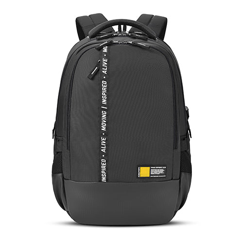 Gear Inspired 19/36L Large Water Resistant School Bag | Casual Backpack | Daypack | Travel Backpack | Kids Bag for Boys/Girls (Black - Black)