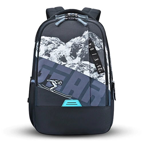 Gear New Alpine 19/36L Large Water Resistant School Bag | Casual Backpack | Daypack | Travel Backpack | Kids Bag for Boys/Girls (Blue - Black)
