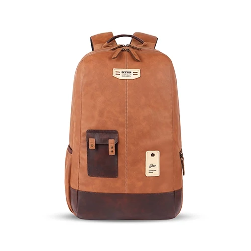 Gear Classic 2 19/31L Anti Theft Faux leather Large Water Resistant Laptop Backpack/Casual Backpack/Daypack/Travel Backpack/College Bag For Men/Women (Tan - Brown)