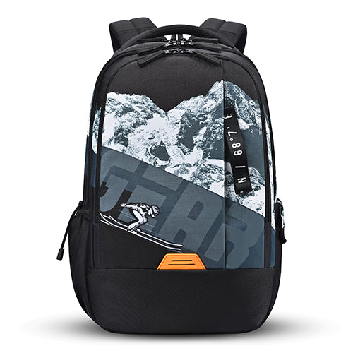 Gear New Alpine 19/36L Large Water Resistant School Bag | Casual Backpack | Daypack | Travel Backpack | Kids Bag for Boys/Girls (Black - Black)