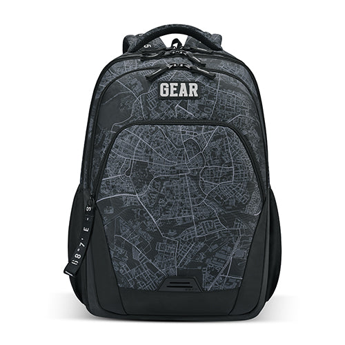 Gear Cityscape 19/40L Large Water Resistant School Bag | Casual Backpack | Daypack | Travel Backpack | Kids Bag for Boys/Girls (Black - Black)