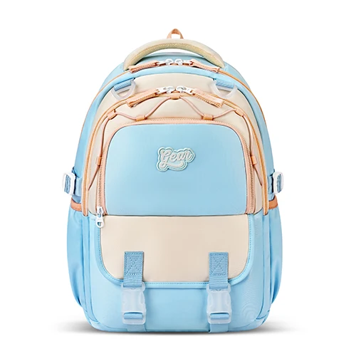 Gear Cupcake 18/32L Large Water Resistant School Bag | Casual Backpack | Daypack | Travel Backpack | Kids Bag for Boys/Girls (Blue - Cream)