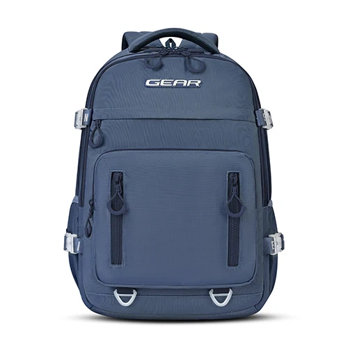 Gear Street Style 19/38L Large Water Resistant School Bag | Casual Backpack | Daypack | Travel Backpack | Kids Bag for Boys/Girls (Blue - Blue)