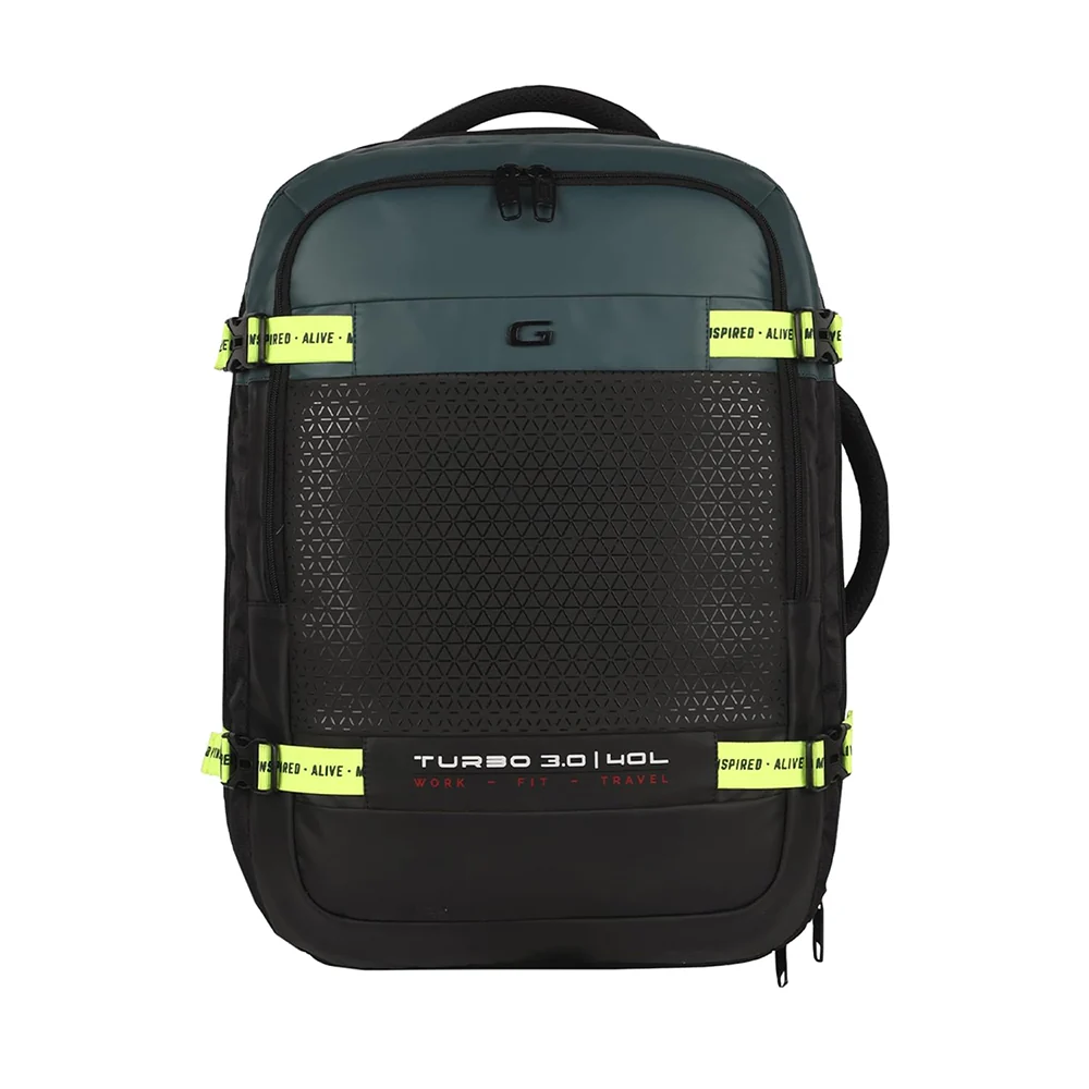 Gear Turbo 3 anti theft faux leather with raincover 40L (Black Teal)