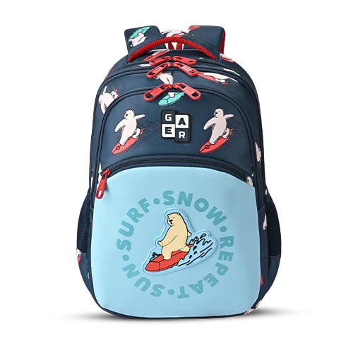 Bear Backpack 17 Inch (Navy-Red)