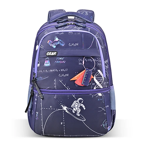 Gear Astro Calculus 19/35L Large Water Resistant School Bag | Casual Backpack | Daypack | Travel Backpack | Kids Bag for Boys/Girls (Purple - Orange)