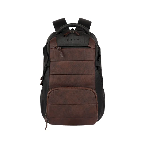 Gear Aspire 4 18/31L Large Faux Leather Water Resistant Laptop backpack/Laptop backpack/Casual Backpack/Daypack/Travel Backpack/College Bag For Men/Women(Brown-Black)