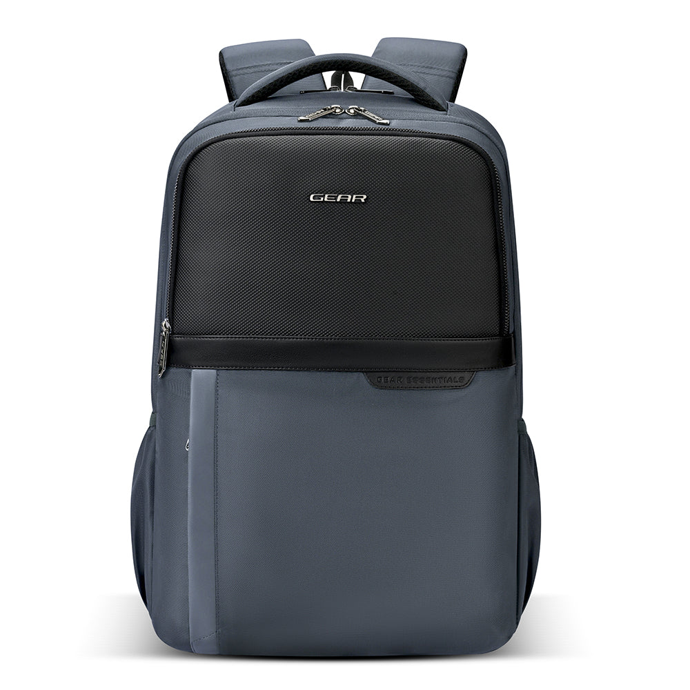 Gear Alpha 18.5/28L Large Water Resistant Laptop Backpack | Travel Backpack | Casual Backpack for men/women (Grey - Black)