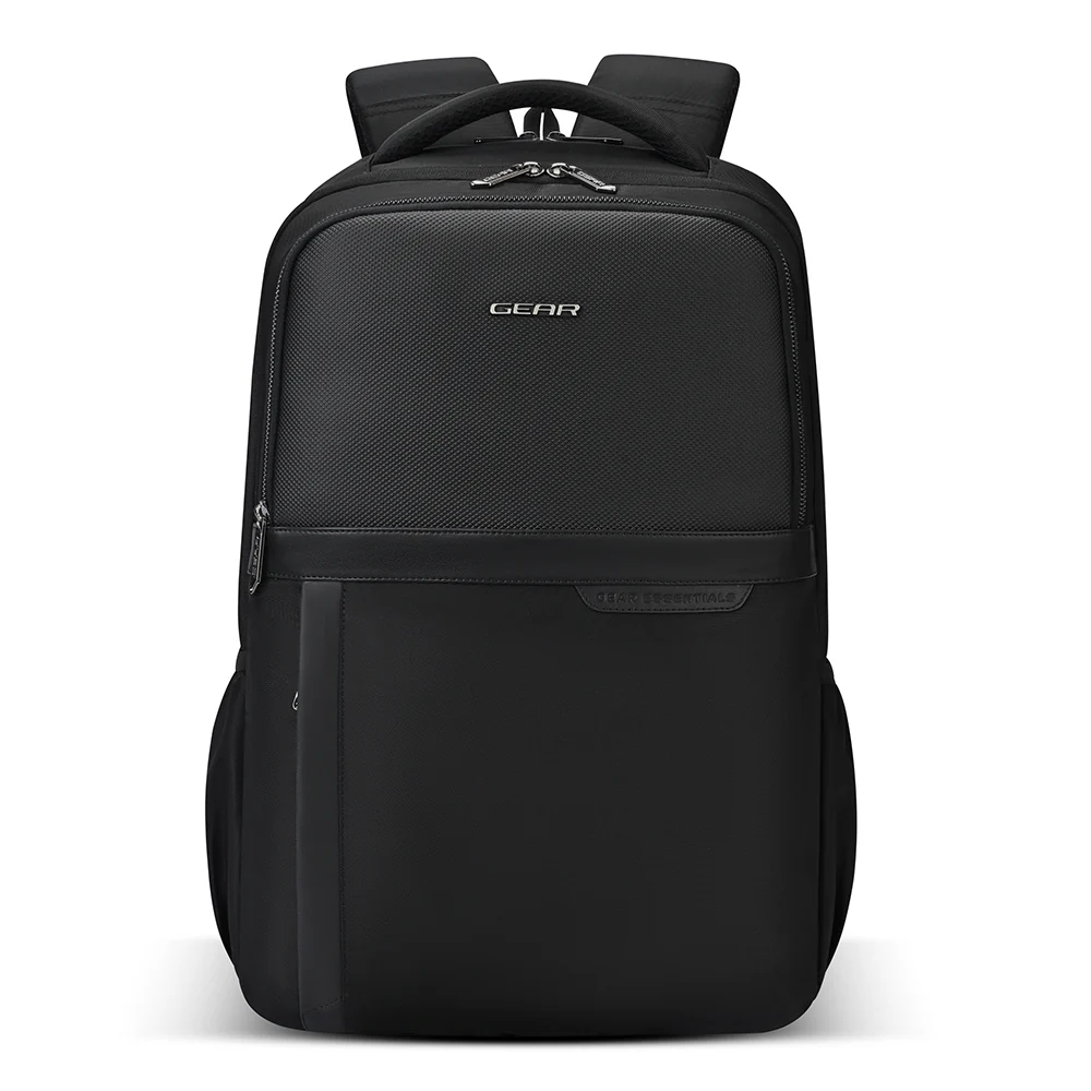 Gear Alpha 18.5/28L Large Water Resistant Laptop Backpack | Travel Backpack | Casual Backpack for men/women (Black - Black)