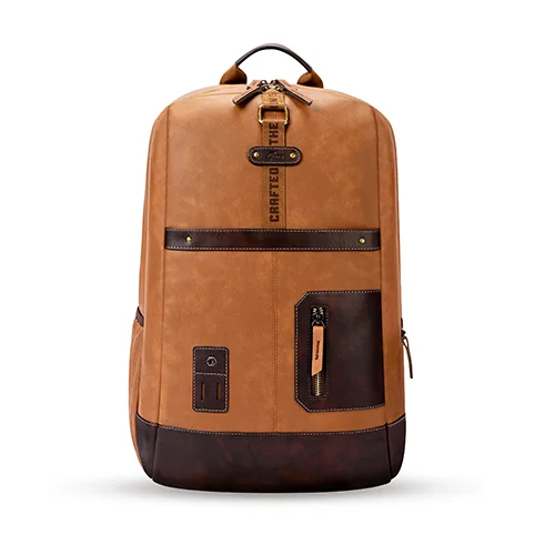 Gear Classic 6 18/31L Antitheft Large Faux Leather Water Resistant Laptop backpack/Laptop backpack/Casual Backpack/Daypack/Travel Backpack/College Bag For Men/Women(Tan-Brown)
