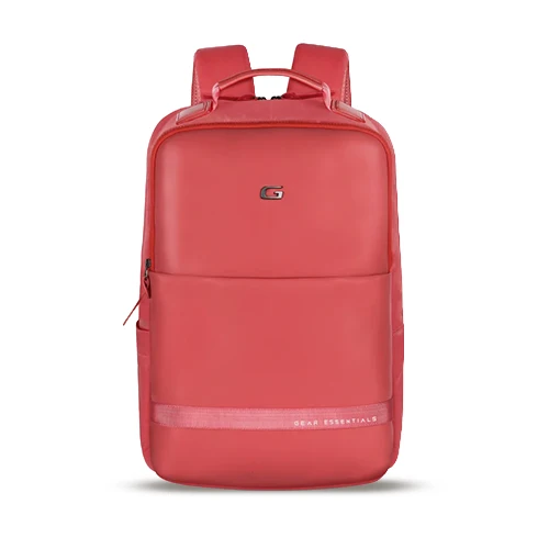 Gear Elevate 17/20L Faux Leather Water Resistant Anti-Theft Laptop Bag/Backpack/Office Bag with Rain Cover for Men/Women (Pink)