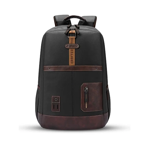 Gear Classic 6 18/31L Antitheft Large Faux Leather Water Resistant Laptop backpack/Laptop backpack/Casual Backpack/Daypack/Travel Backpack/College Bag For Men/Women(Black-Brown)