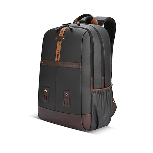 Gear Classic 4 Faux Leather (Without Antitheft) 19/32L Large Water Resistant Laptop Backpack/Casual Backpack/Daypack/Travel Backpack/College Bag For Men/Women(Black - Brown)