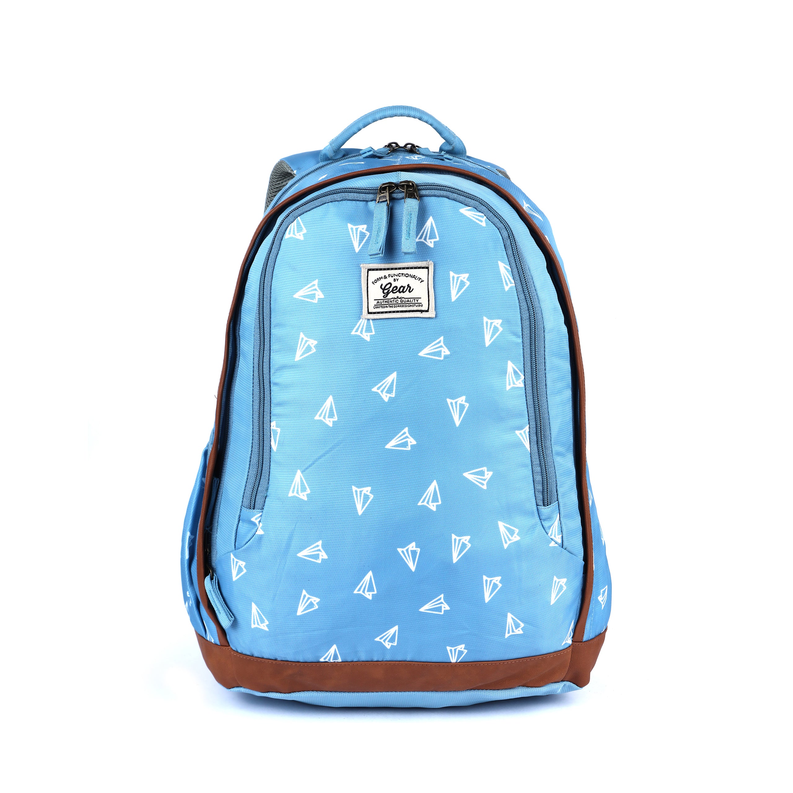 Gear Origami 35L School/College Backpack With Raincover (Blue-Tan)