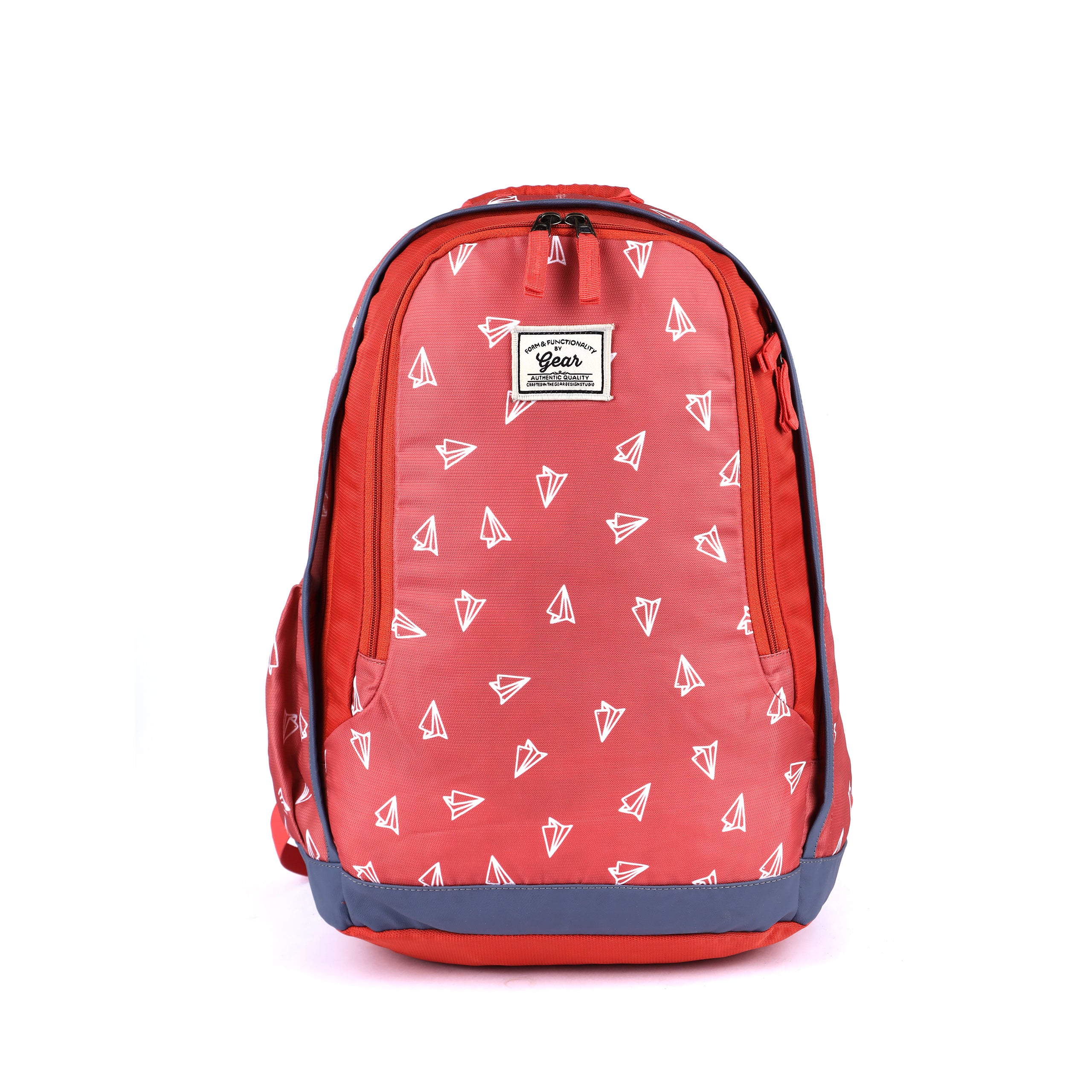 Gear Origami 35L School/College Backpack With Raincover (Orange Rust-Power Blue)